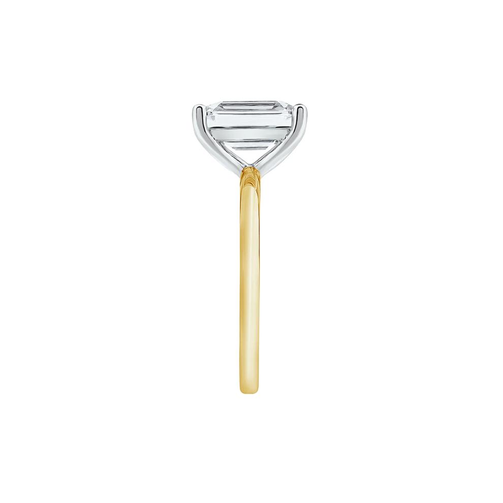 Lab Grown Diamond Emerald-Cut Solitaire Ring in 14K Yellow &amp; White Gold (3 ct.) – Image 3 of 4