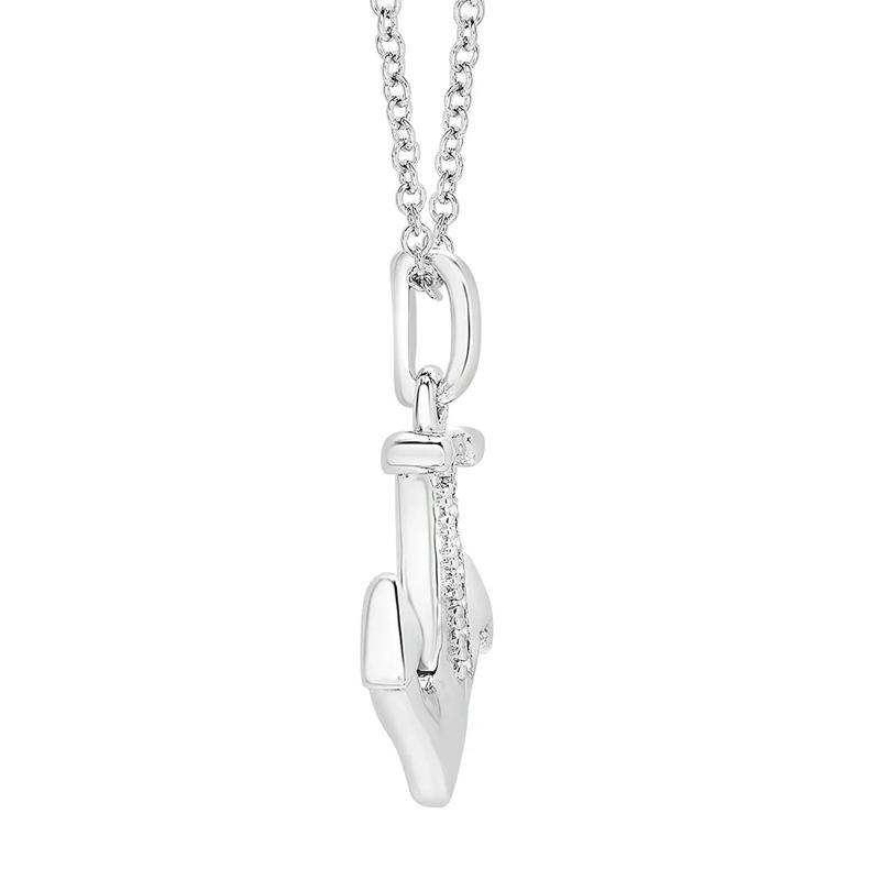 Diamond Anchor Pendant in Sterling Silver – Image 4 of 4