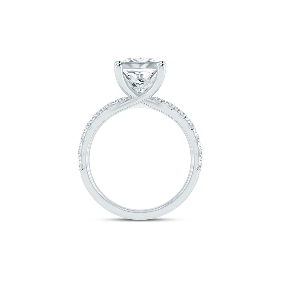 Lab Grown Diamond Radiant-Cut Engagement Ring in 14K White Gold (4 1/2 ct. tw.) – Image 2 of 3