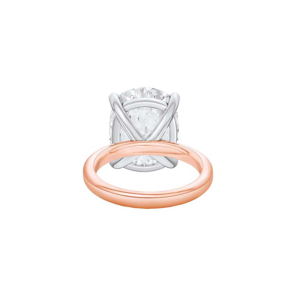 Lab Grown Diamond Elongated Cushion Solitaire Ring in 14K Rose &amp; White Gold (10 ct.) – Image 4 of 4