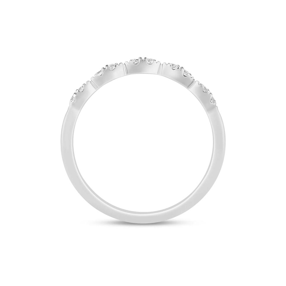 Diamond Faux-Marquise Anniversary Band in 10K White Gold (1/7 ct. tw.) – Image 2 of 3