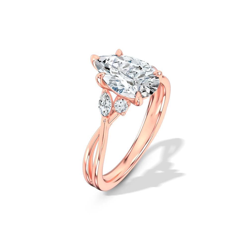 Lab Grown Diamond Pear-Shaped Twist-Shank Engagement Ring in 14K Rose Gold (2 1/8 ct. tw.) – Image 4 of 4