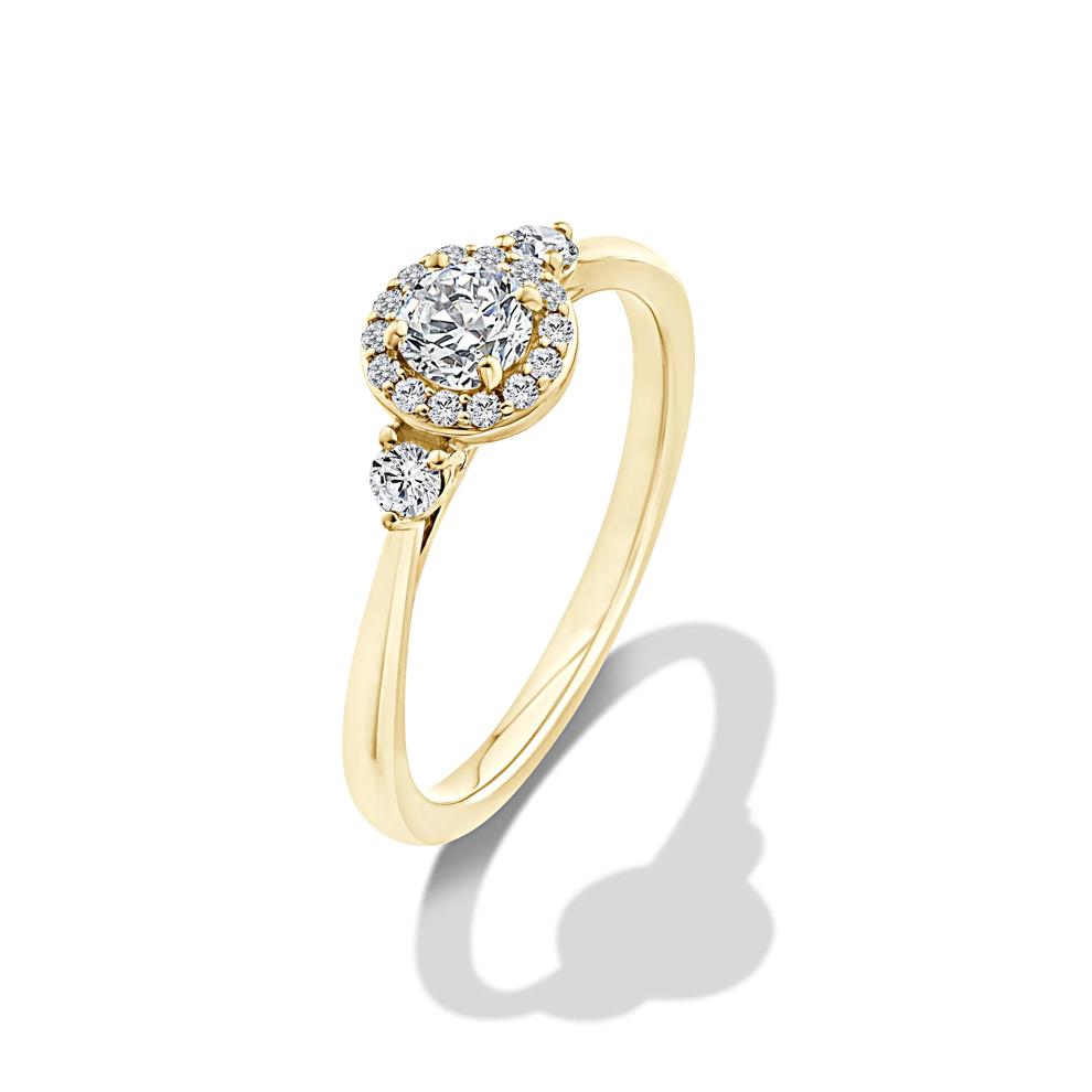Lab Grown Diamond Halo Promise Ring in 10K Yellow Gold (1/2 ct. tw.) – Image 4 of 4