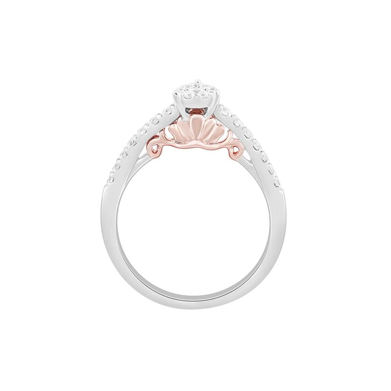 Ariel Diamond Engagement Ring with Pear Shape in 10K White &amp; Rose Gold &#40;1/3 ct. tw.&#41; – Image 2 of 2