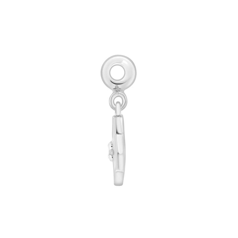 Diamond Accent Clover and Enamel Bead Charm in Sterling Silver – Image 2 of 3