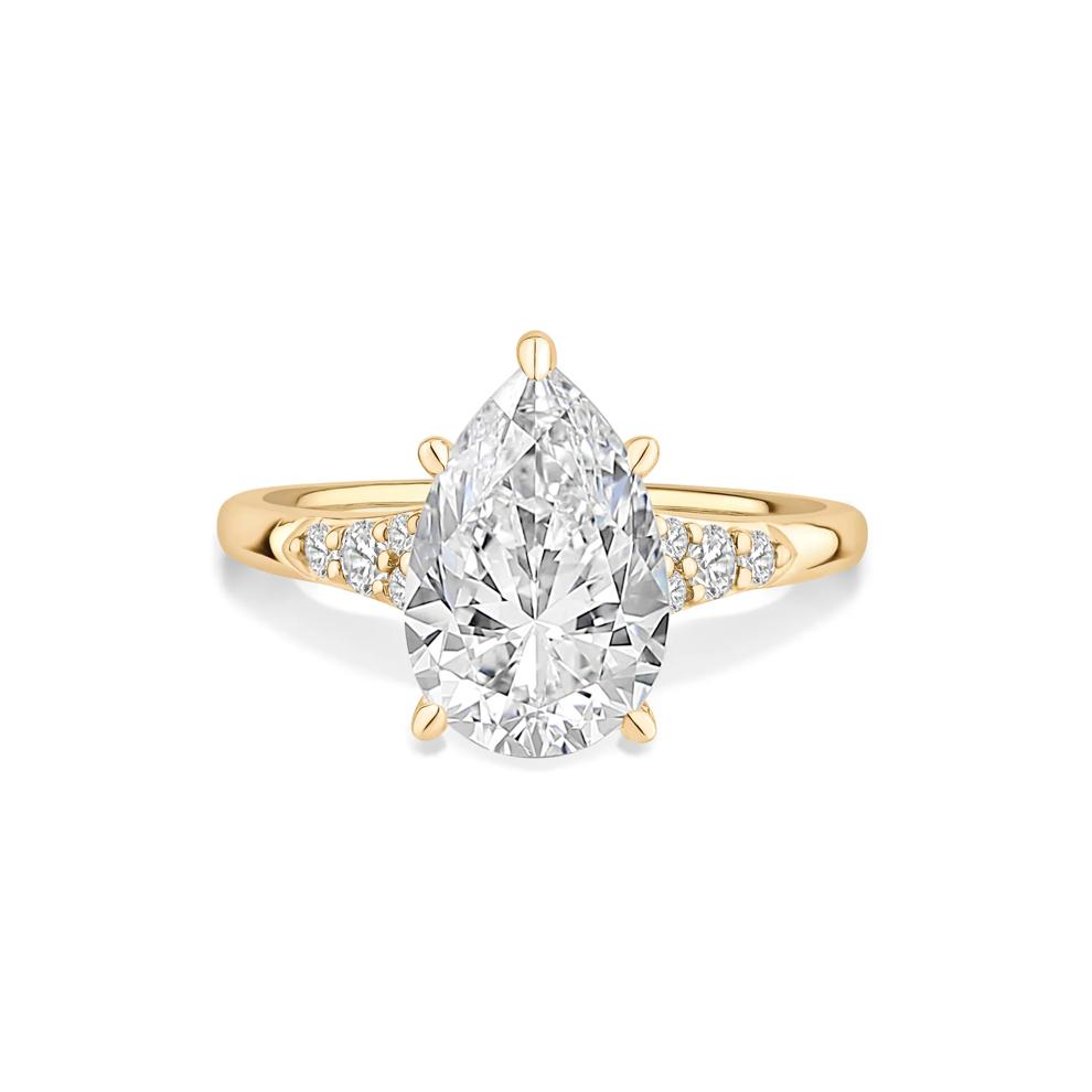 Lab Grown Diamond Pear-Shaped Center Engagement Ring in 14K Yellow Gold (2 3/4 ct. tw.) – Image 1 of 4
