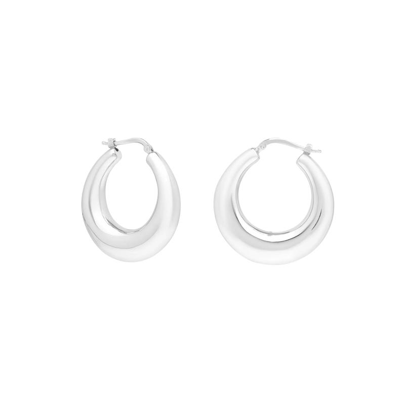 Graduated Hoop Earrings in Sterling Silver – Image 1 of 1