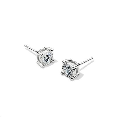 Lab Grown Diamond Round Illusion Stud Earrings in 10K White Gold (1/2 ct. tw.)