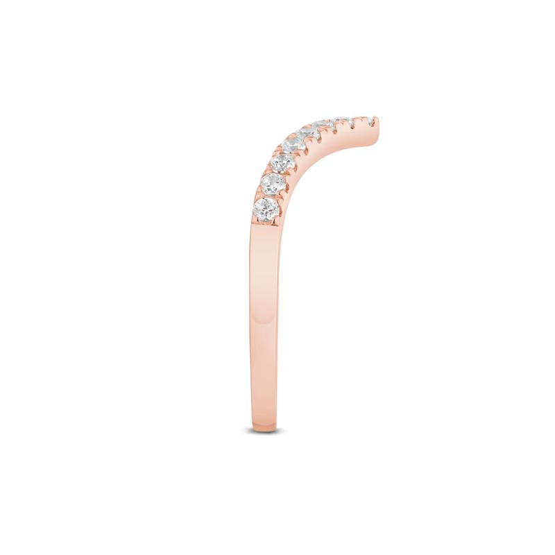 Lab Grown Diamond Chevron Contour Band in 14K Rose Gold &#40;1/3 ct. tw.&#41;  – Image 3 of 3