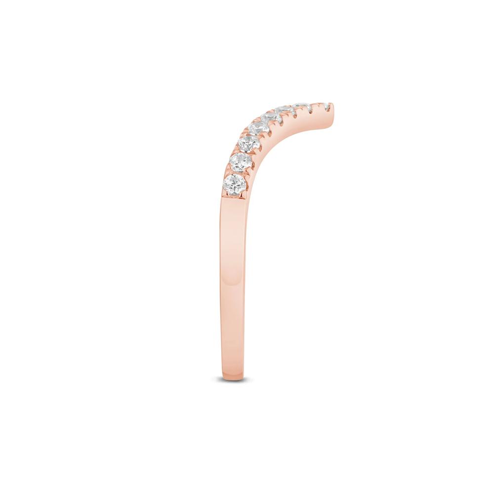 Lab Grown Diamond Chevron Contour Band in 14K Rose Gold (1/3 ct. tw.)  – Image 3 of 3