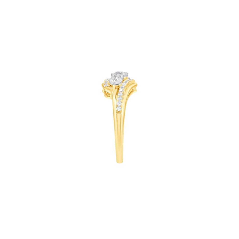 Diamond Illusion Three-Stone Ring in 10K Yellow Gold (1/2 ct. tw.) – Image 3 of 3