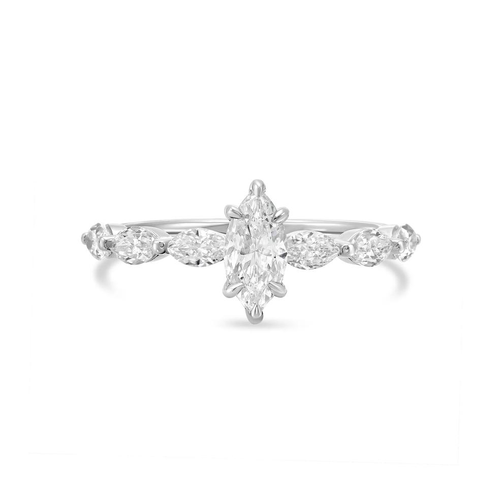Diamond Marquise Center Engagement Ring in 14K White Gold (1 ct. tw.) – Image 1 of 4