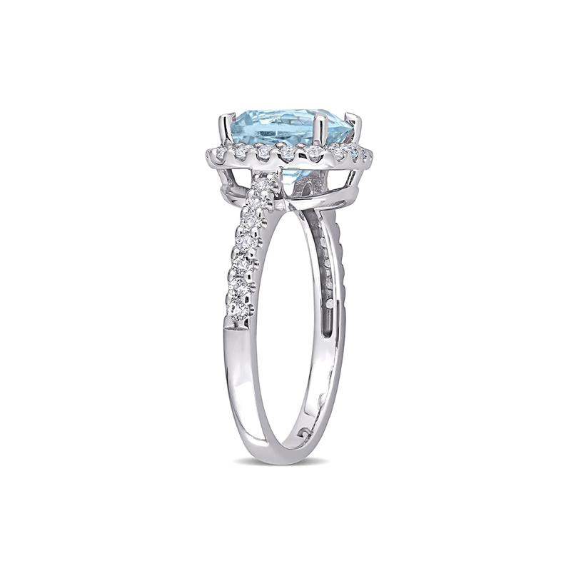 Blue &amp; White Topaz Ring in 10K White Gold – Image 3 of 5