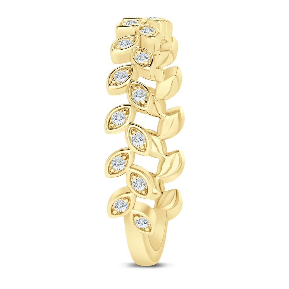 Lab Grown Diamond Floral Band in 10K Yellow Gold (1/7 ct. tw.) – Image 3 of 3