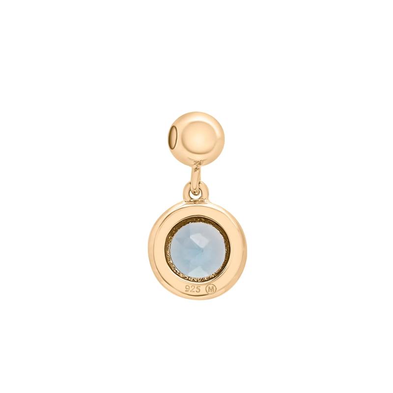 Blue Topaz Birthstone Bead Charm in Vermeil – Image 3 of 3