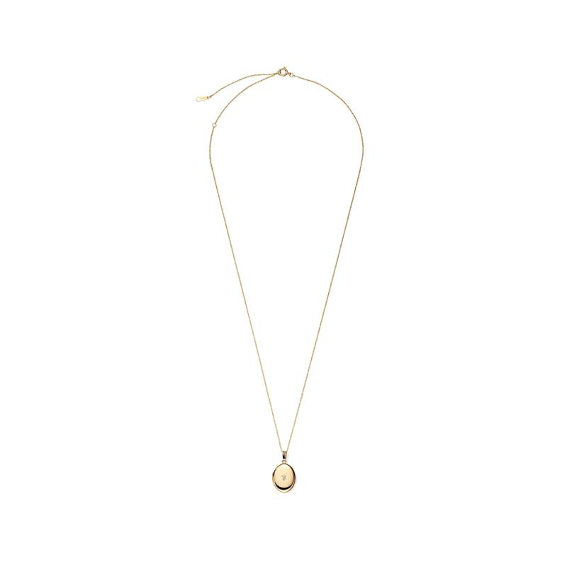 Diamond Oval Locket in 14K Yellow Gold – Image 2 of 5