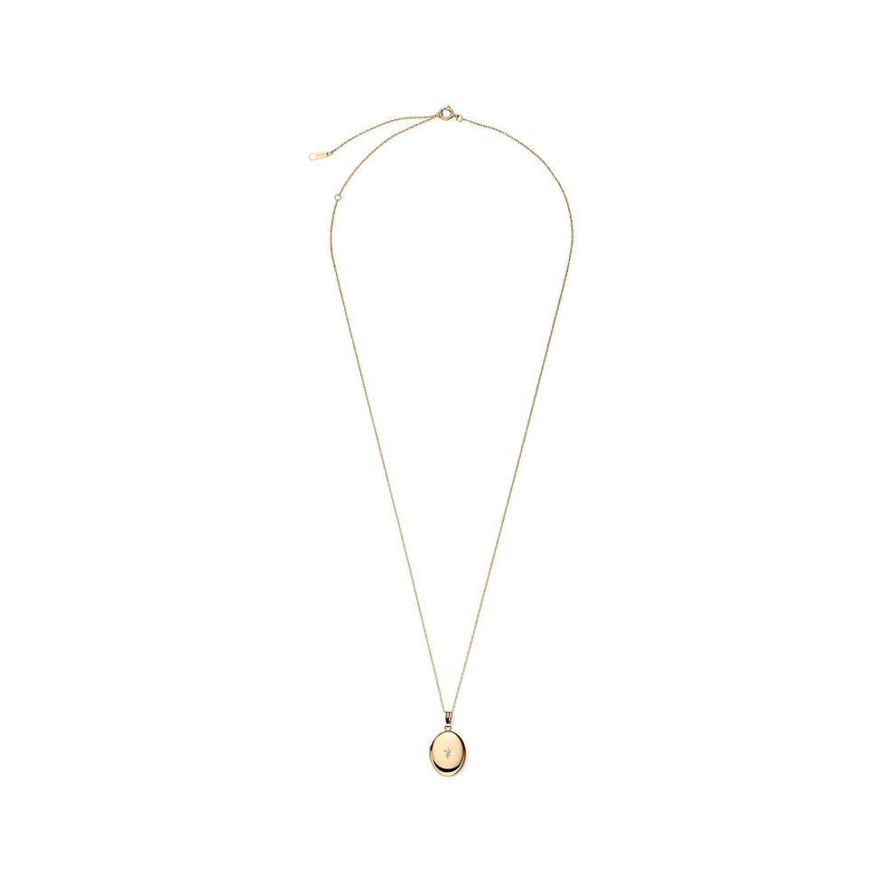 Diamond Oval Locket in 14K Yellow Gold – Image 2 of 5