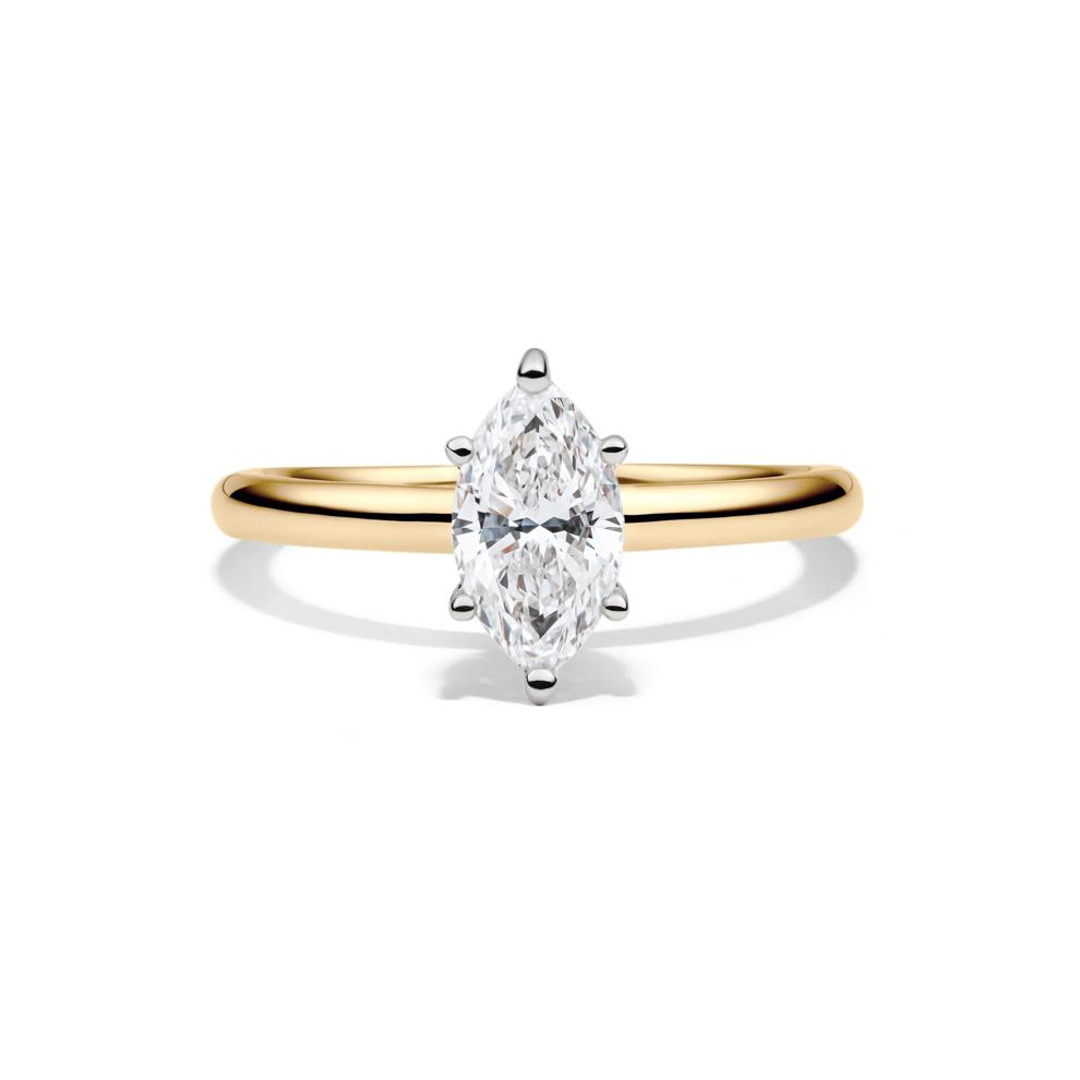 Lab Grown Diamond Solitaire Marquise Engagement Ring in 14K Yellow Gold (1 ct.) – Image 1 of 5