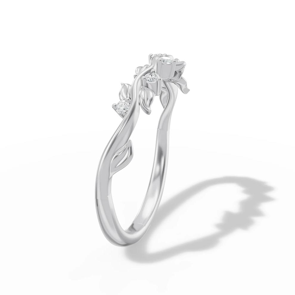 Lab Grown Diamond Accent Anniversary Band in 10K White Gold – Image 3 of 4