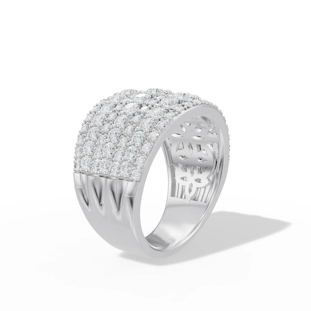Diamond Multi-Row Band in 10K White Gold (2 ct. tw.) – Image 3 of 4