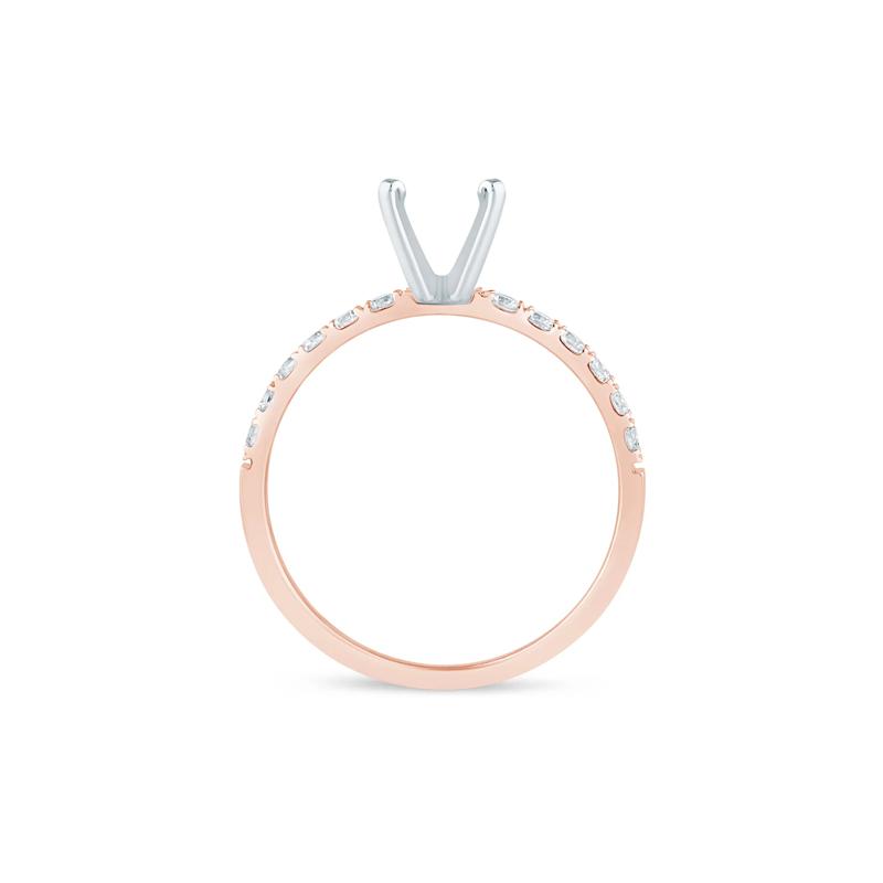 Diamond Semi-Mount Engagement Ring in 14K White and Rose Gold (1/4 ct. tw.) (Setting Only) – Image 4 of 6