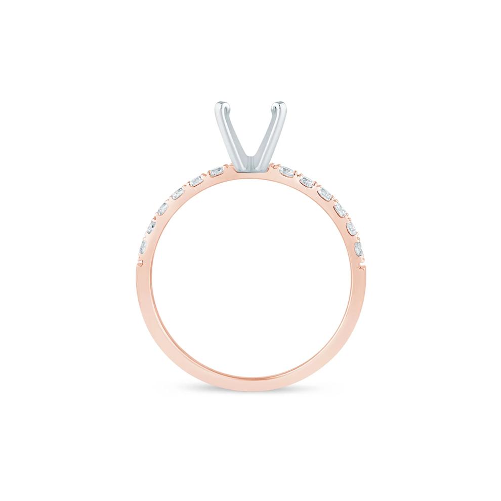 Diamond Semi-Mount Engagement Ring in 14K White and Rose Gold (1/4 ct. tw.) (Setting Only) – Image 4 of 6