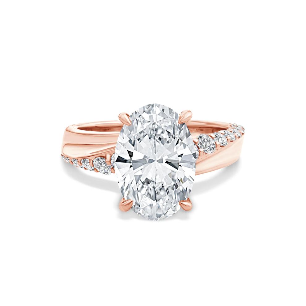 Lab Grown Diamond Oval Engagement Ring in 18K Rose Gold (4 1/2 ct. tw.) – Image 1 of 4