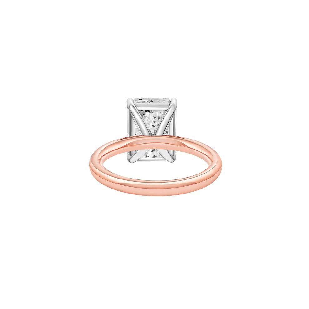 Lab Grown Diamond Emerald-Cut Solitaire Ring in 14K Rose &amp; White Gold (5 ct.) – Image 4 of 4