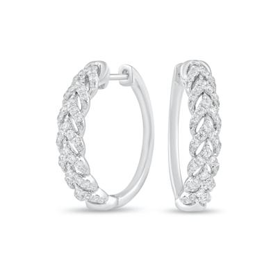 Diamond Braided Hoop Earrings in Sterling Silver (1/2 ct. tw.)