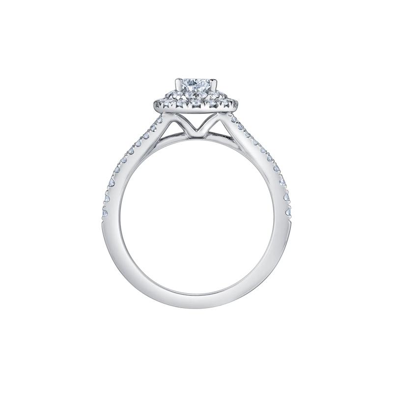 Pear-Shaped Double Halo Diamond Engagement Ring in 14K White Gold &#40;1 ct. tw.&#41; – Image 2 of 7