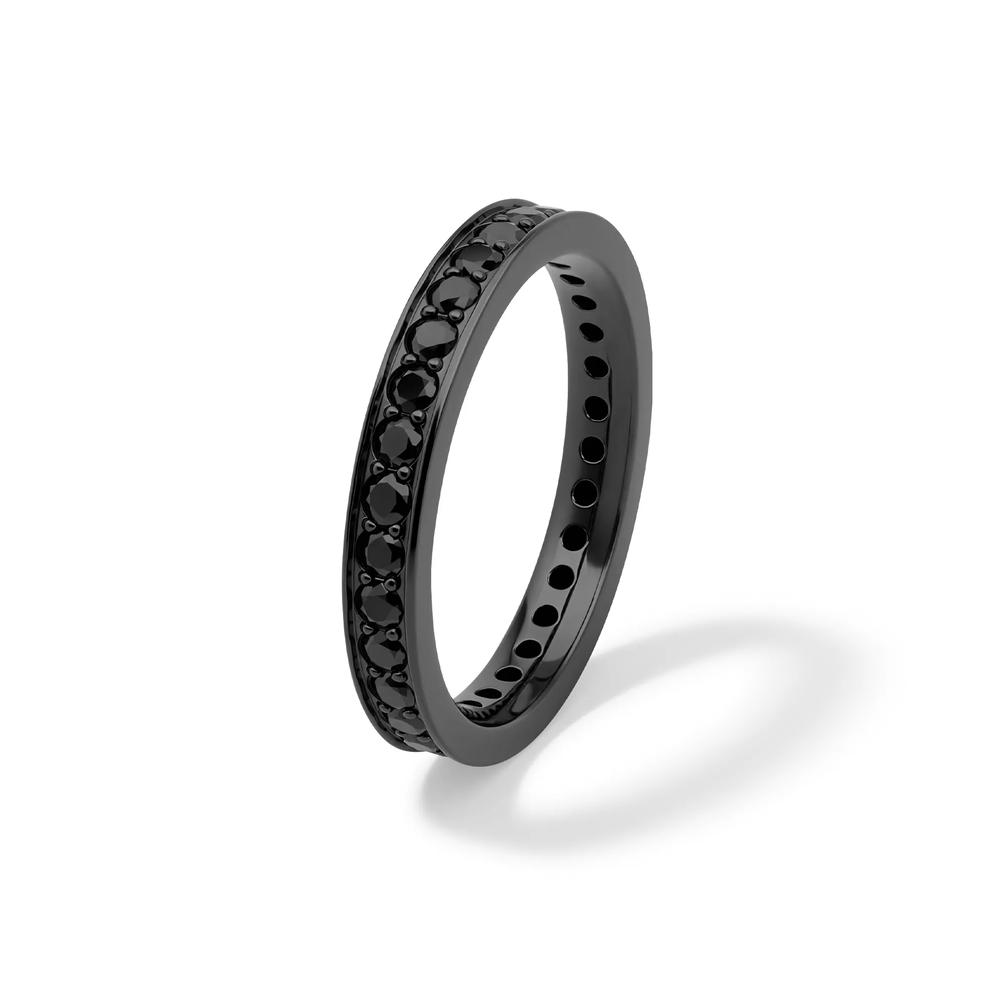Black Diamond Flat Band in Black Zirconium, 3mm (1 ct. tw.) – Image 4 of 4
