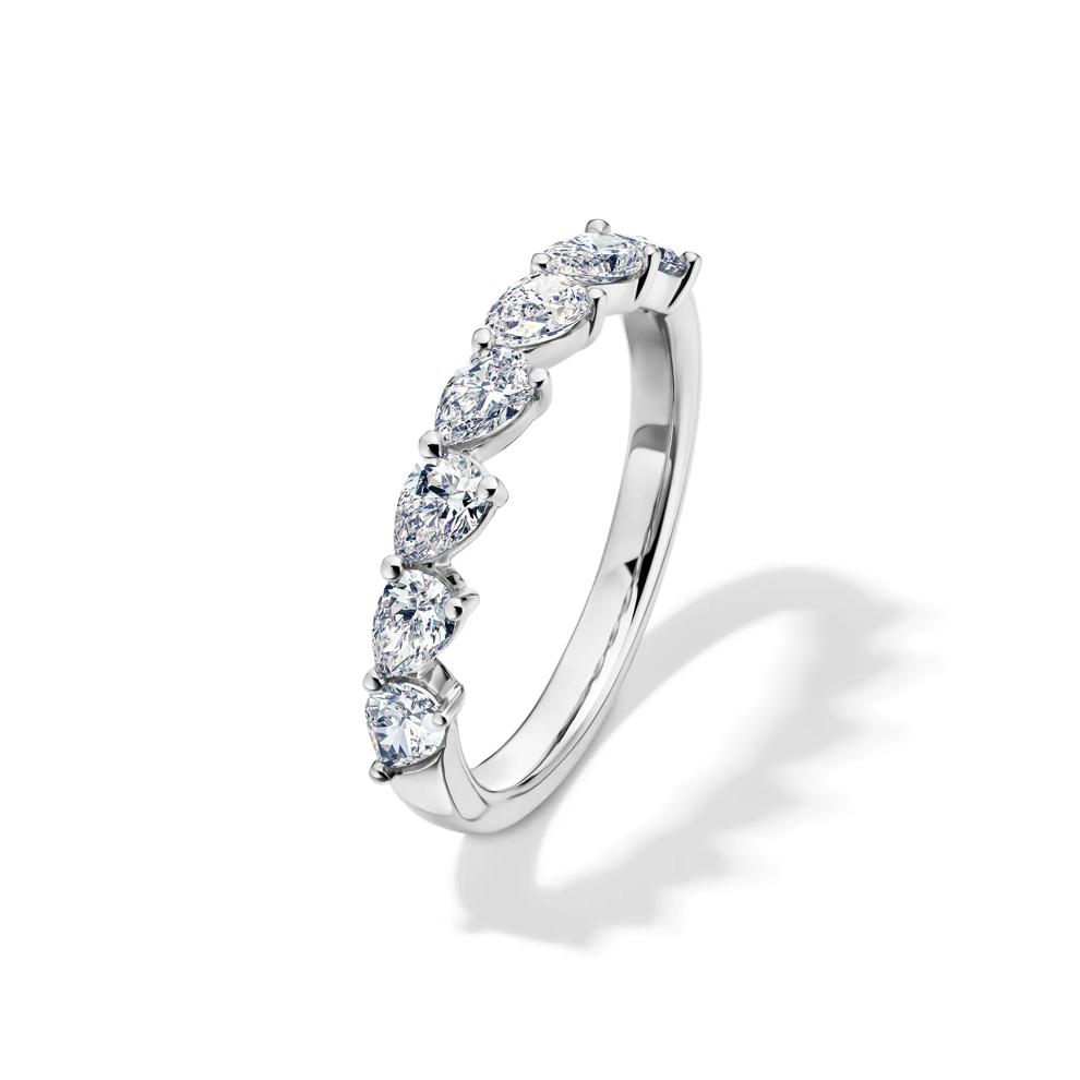Lab Grown Diamond Pear-Shaped Slant Anniversary Band in 10K White Gold (1 ct. tw.) – Image 4 of 4