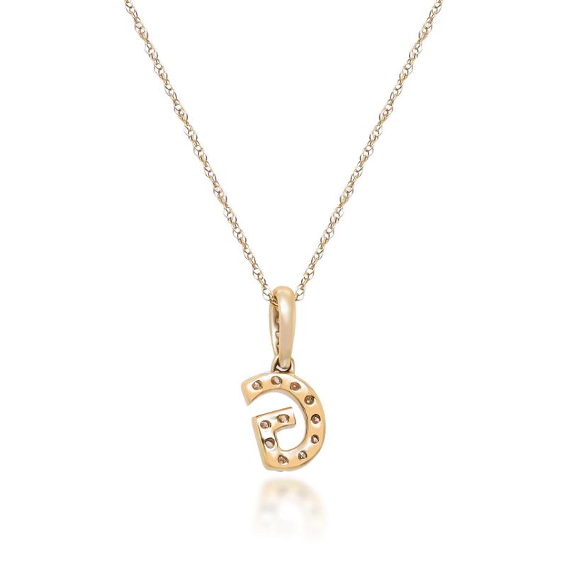 Diamond G Initial Pendant in 10K Yellow Gold &#40;1/10 ct. tw.&#41; – Image 3 of 4
