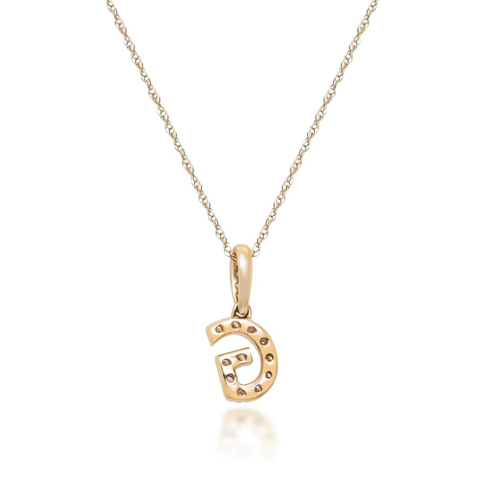 Diamond G Initial Pendant in 10K Yellow Gold (1/10 ct. tw.) – Image 3 of 4