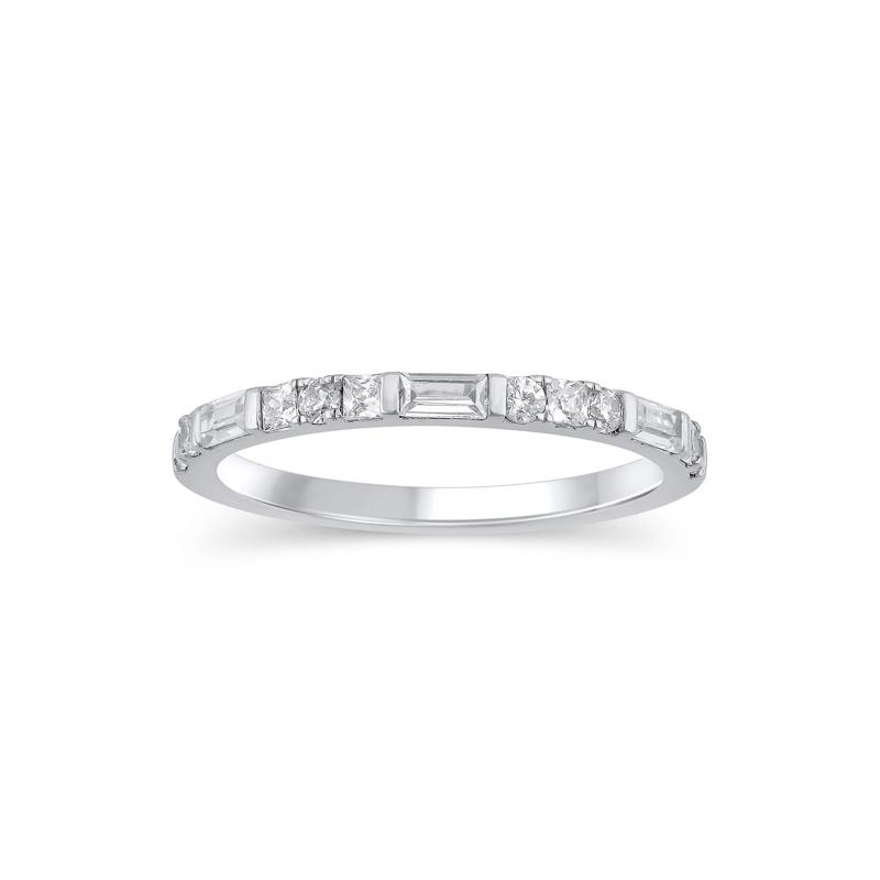 Lab Grown Diamond Mixed Shape Anniversary Band in 10K White Gold &#40;1/2 ct. tw.&#41; – Image 1 of 3