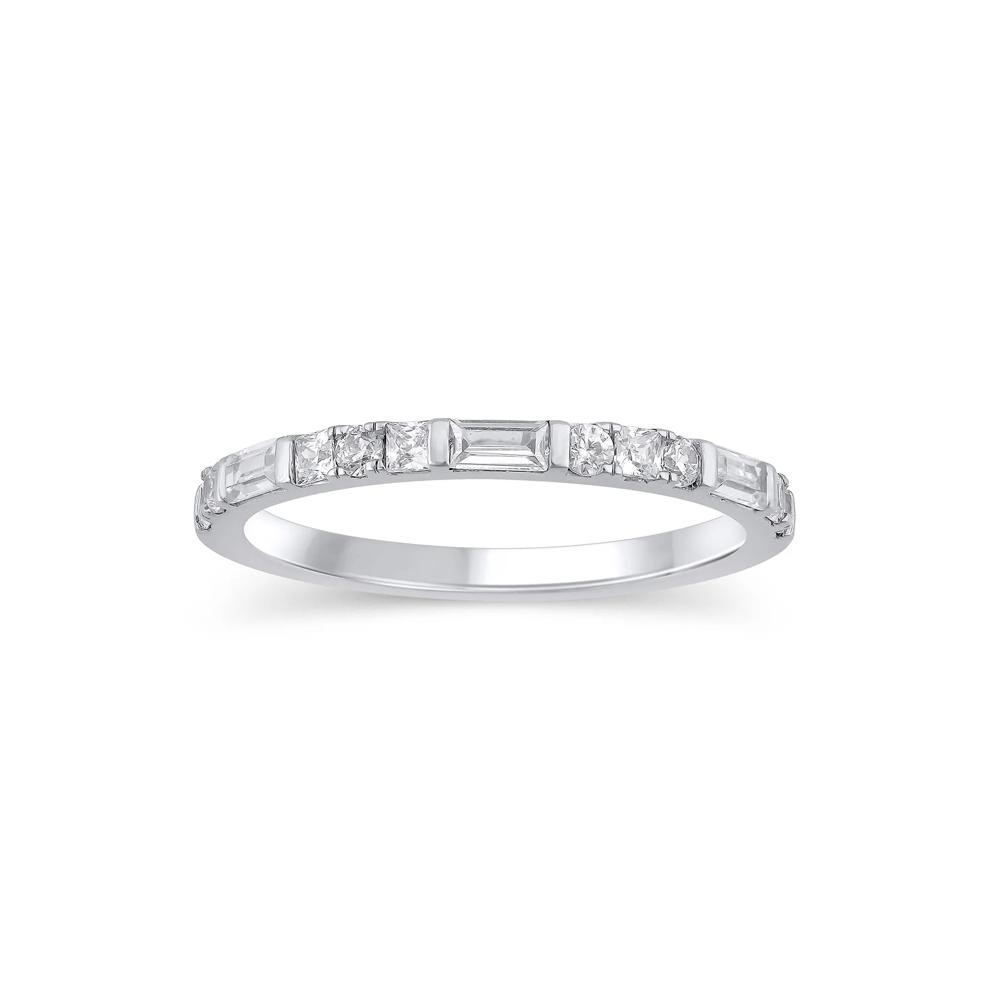 Lab Grown Diamond Mixed Shape Anniversary Band in 10K White Gold (1/2 ct. tw.) – Image 1 of 3