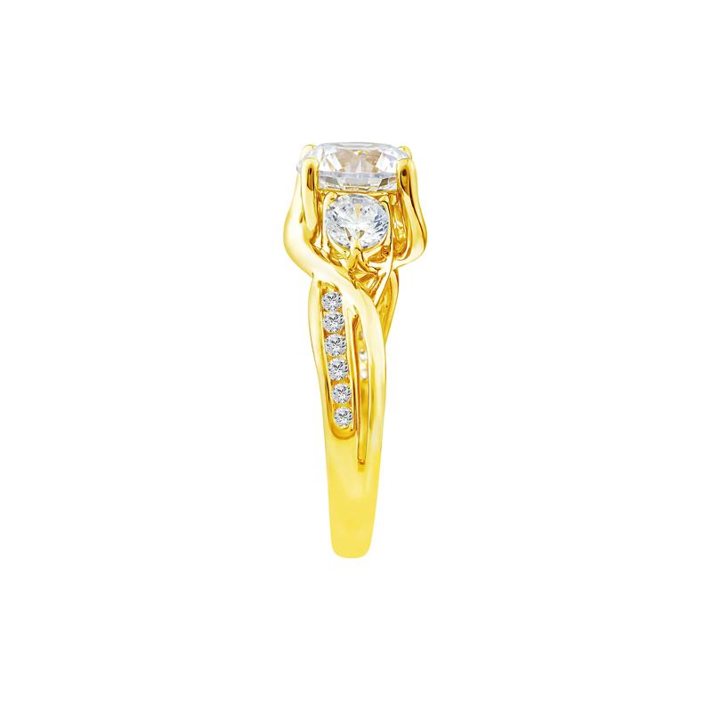 Lab Grown Diamond Three-Stone Engagement Ring in 10K Yellow Gold &#40;2 3/4 ct. tw.&#41; – Image 3 of 3