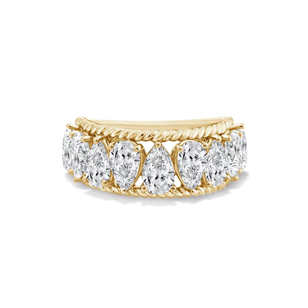 Lab Grown Diamond Pear-Shaped Anniversary Band in 10K Yellow Gold (3 ct. tw.) – Image 1 of 4
