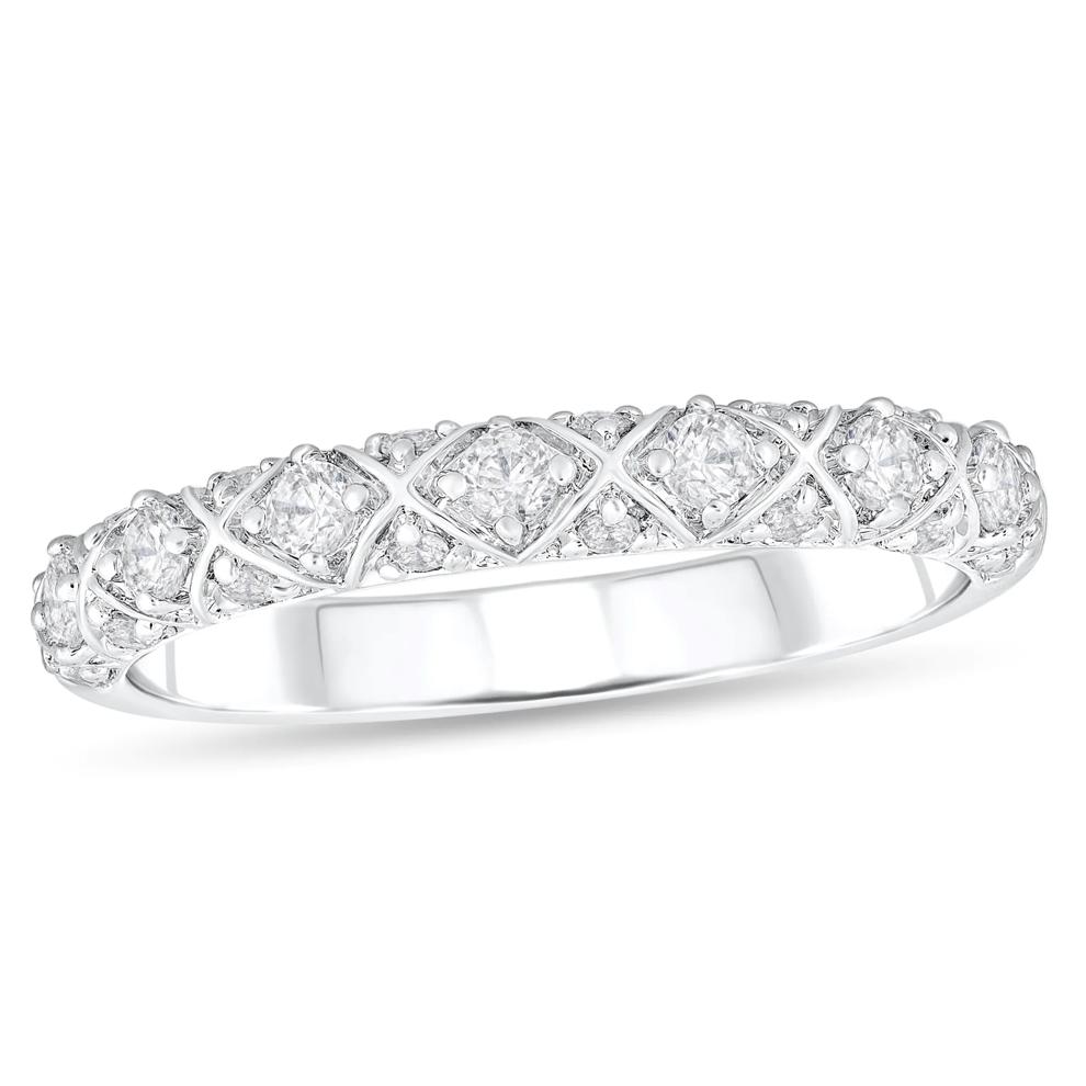 Round Diamond Anniversary Band in 10K White Gold (3/8 ct. tw.) – Image 3 of 3
