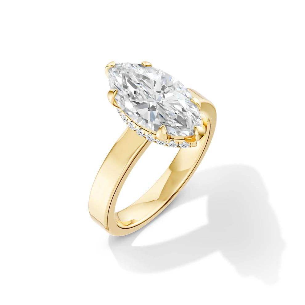 Lab Grown Diamond Marquise Center Engagement Set in 14K Yellow Gold (4 ct. tw.) – Image 4 of 6