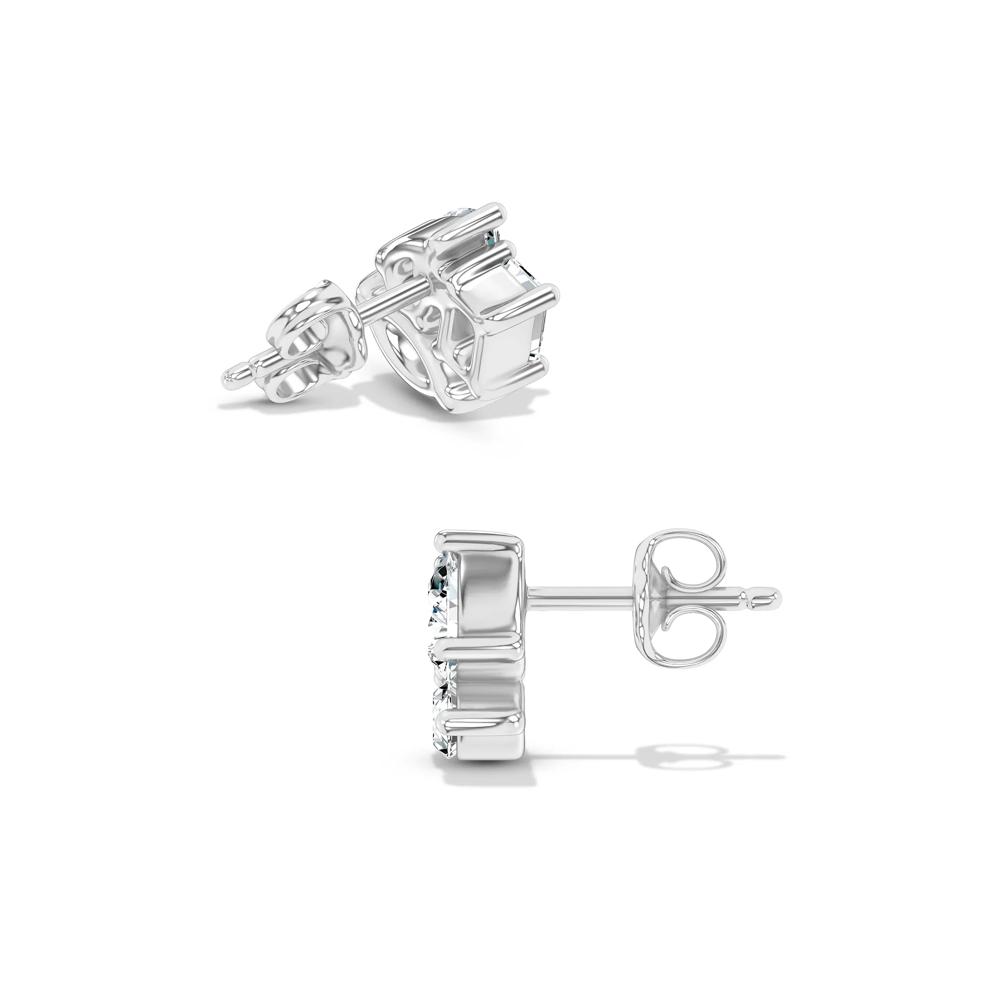 Lab Grown Diamond Mixed Shape Stud Earrings in 14K White Gold (1/2 ct. tw.) – Image 2 of 2