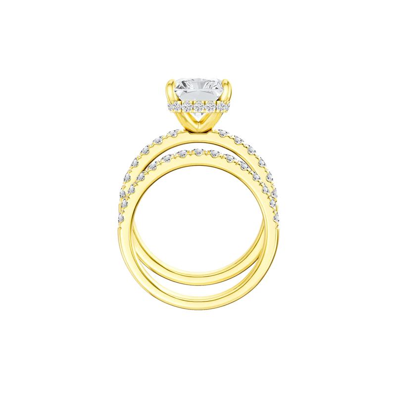 Lab Grown Diamond Radiant-Cut Bridal Set in 14K Yellow Gold &#40;5 ct. tw.&#41; – Image 2 of 5