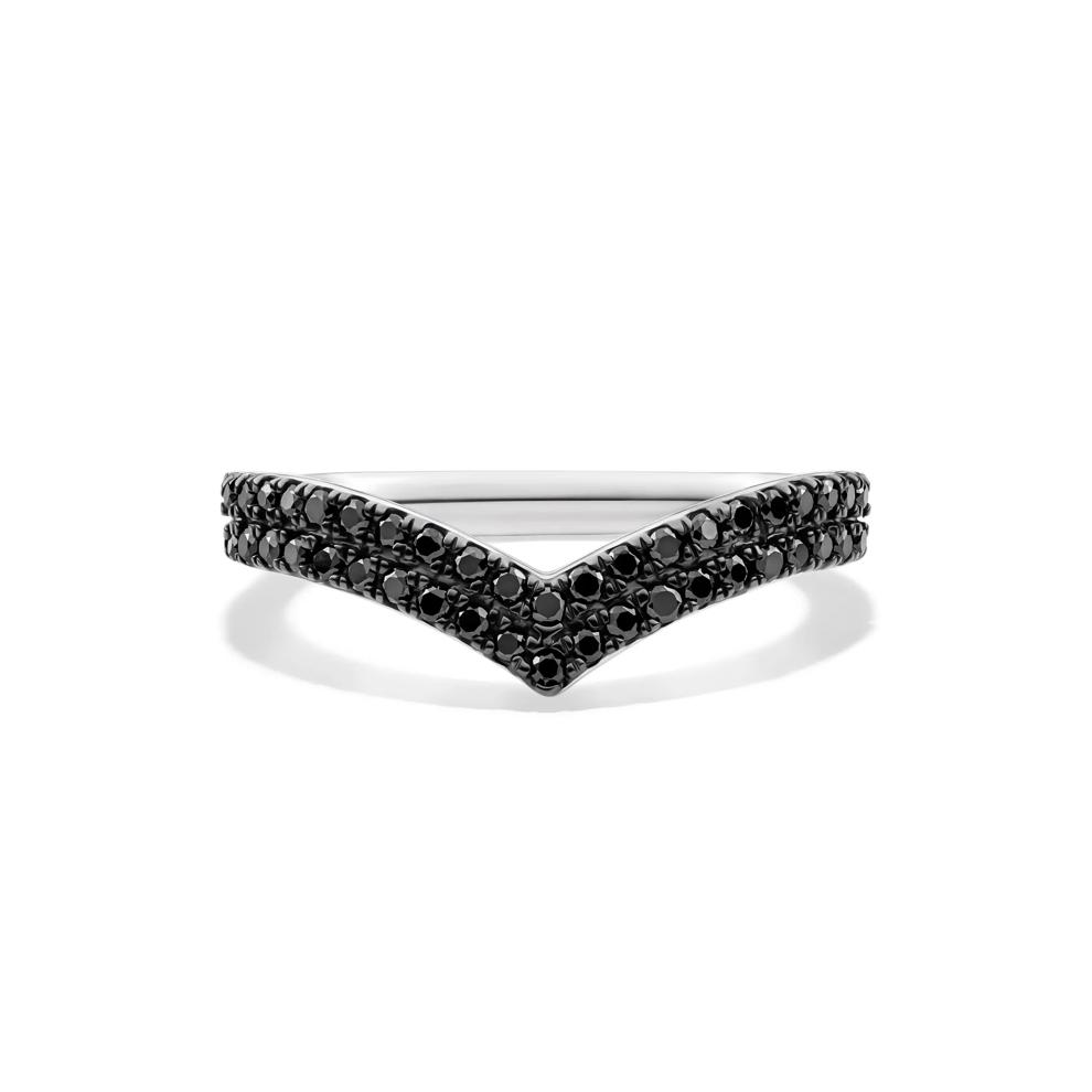 1/3 ct. tw. Black Diamond Chevron Ring in Sterling Silver – Image 1 of 5