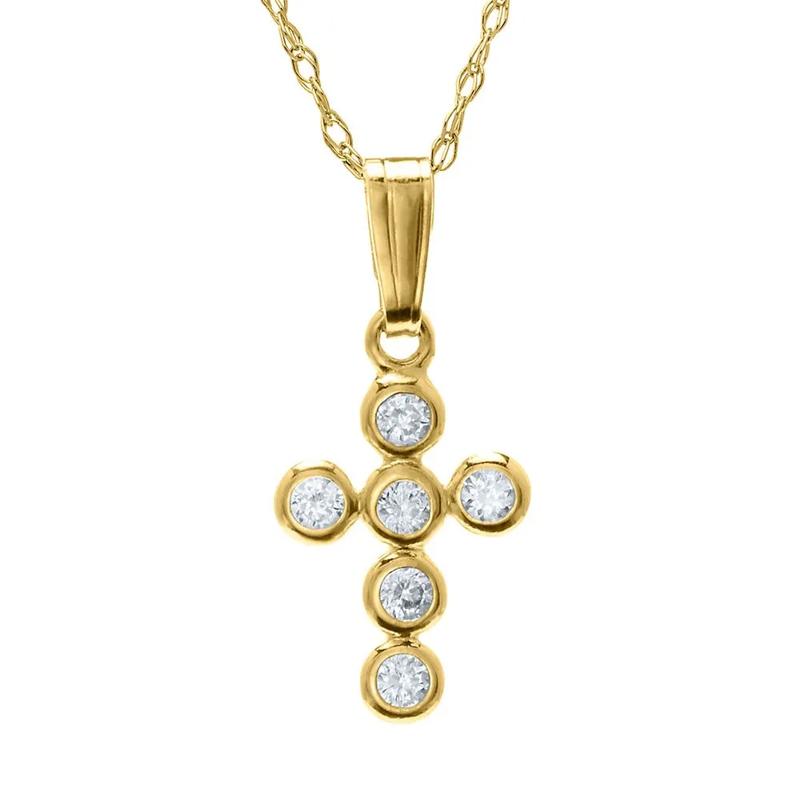 Children&#39;s Cross Pendant in 14K Yellow Gold – Image 1 of 1
