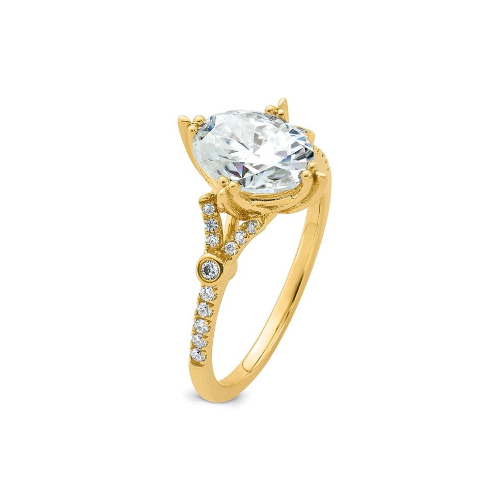 Lab-Created Moissanite Oval Ornate Ring in 10K White Gold (1 2/3 ct. dew) – Image 3 of 3