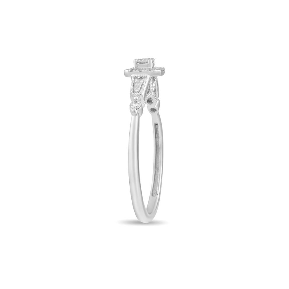 Diamond Cushion Center Promise Ring in 10K White Gold (1/4 ct. tw.) – Image 3 of 4