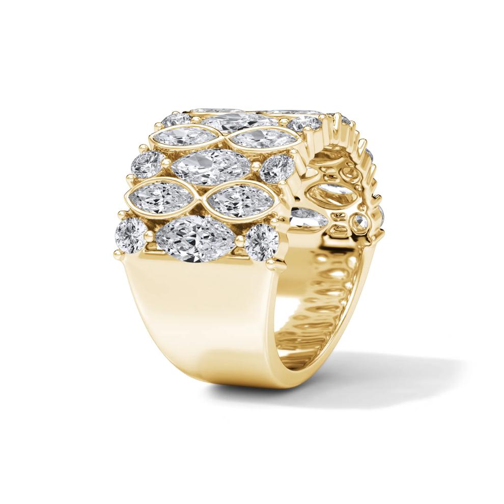Lab Grown Diamond Marquis &amp; Round Multi-Row Ring in 14K Yellow Gold (5 1/2 ct. tw.) – Image 3 of 4