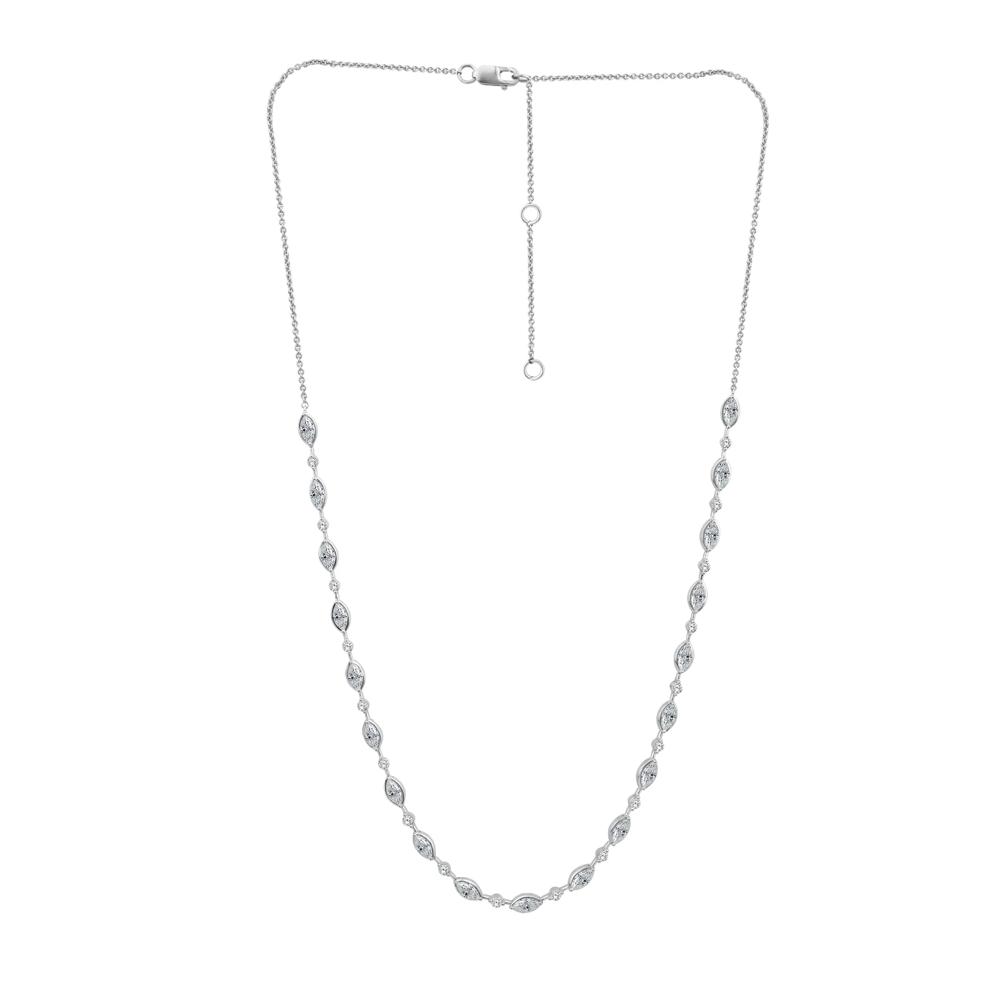 Lab Grown Diamond Marquise Necklace in 14K White Gold (3 1/5 ct. tw.) – Image 2 of 3