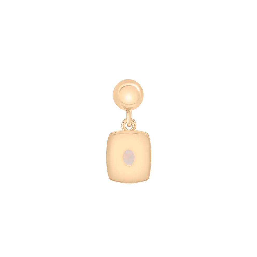 Lab-Created Opal Medallion Birthstone Bead Charm in Vermeil – Image 3 of 3