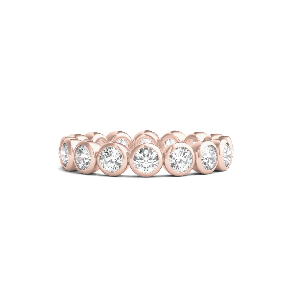 Round Lab Grown Diamond Bezel-Set Eternity Band in 14K Rose Gold (2 ct. tw.) – Image 1 of 3